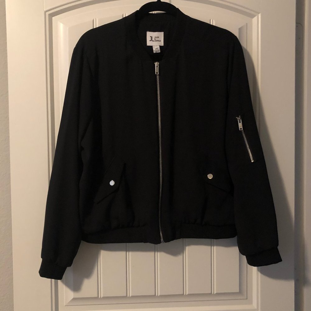NEW!! Jules & Leopold Zipper Front Black Jacket